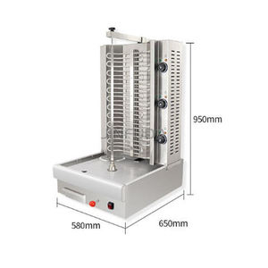 <span class=keywords><strong>Machine</strong></span> électrique à griller Shawarma & <span class=keywords><strong>Kebab</strong></span> motorisée à 3 brûleurs avec <span class=keywords><strong>broche</strong></span> rotative automatique Conception personnalisée pour les fêtes 220V 25kg - Product Image 4