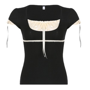 T-<span class=keywords><strong>shirt</strong></span> pour <span class=keywords><strong>femme</strong></span> à manches courtes en fibre de polyester, <span class=keywords><strong>col</strong></span> <span class=keywords><strong>rond</strong></span> - Product Image 6