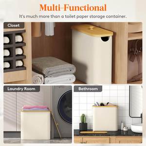 Foldable Basket Organizer for Bathroom Holds 9 Mega/12 Regular Rolls <b>Waterproof</b> Toilet Paper Holder <b>Storage</b> <b>Box</b> - Product Image 6