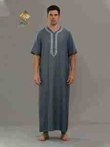 Robe de prière musulmane pour hommes du Moyen-Orient, mode arabe, fabriquée en coton et douce. - Product Image 3