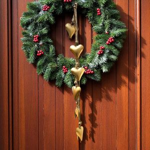 Vivanta 45 \ "or coeur vache cloches carillon éolien décoratif suspendu 6 guirlande de cloches en métal en forme de coeur pour la décoration intérieure - Product Image 3