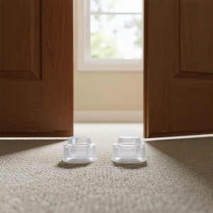 Topes de puerta autoadhesivos, 6 piezas, de plástico transparente, para puertas - Product Image 3