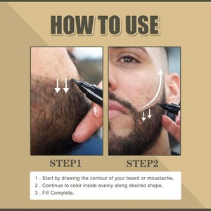 Stylo de remplissage pour barbe East Moon (Boîte marron foncé) – Stylo de remplissage en forme de barbe, imperméable, avec brosse à barbe pour <span class=keywords><strong>homme</strong></span> - Product Image 5