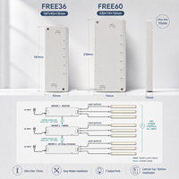 Alimentation électrique pour éclairage de meuble, 110V AC, 12V, 24V, multi-prises AC-DC, pour driver LED et profilé lumineux en plastique FREE36-25