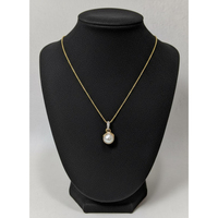 Collar con Colgante de Perlas en Cadena Trenzada de Oro de 18 Quilates, Moderno, para Boda, Compromiso, Aniversario