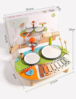 Ensemble de percussion multifonctionnel en bois pour enfants, jouet musical d'éveil transfrontalier avec xylophone et carillons éoliens