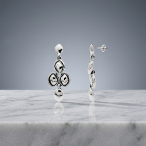 Plain Multi-Link Minimalist 925 Sterling <b>Silver</b> <b>Stud</b> Earrings - Product Image 2
