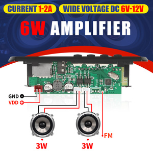 6W amplificatore DC 5V MP3 WMA scheda di decodificatore microfono <span class=keywords><strong>Bluetooth</strong></span> <span class=keywords><strong>5.0</strong></span> Audio USB TF Radio 3 W lettore MP3 auto registratore vocale senza fili - Product Image 6