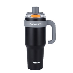 Hi-Hotcup Insulated Mug <b>With</b> <b>Straw</b> 500Ml Stainless Steel Thermal <b>Cup</b> For <b>Cold</b> Hot Drinks Car Use - Product Image 2