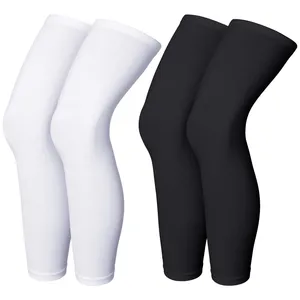 Op Maat Gemaakte Polyester Compressie Leg Mouw Voor Sport Fietsen Basketbal Knee Pad Elasticiteit Ademende Knie Brace