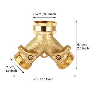 All Copper Y Type Ball Valve 3/4 Inch Brass Hose Fitting Durable Water Divertor For Garden Irrigation - Product Image 3