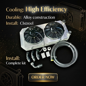 Radiador Universal de Aluminio para Civic con Ventiladores Dobles, Compatible con Acura Serie K (K20, K24, K20A, K20Z) y Serie B (B16A) - Product Image 1
