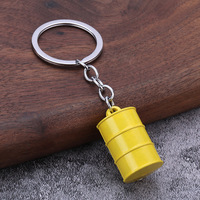 Porte-clés 3D en forme de baril de pétrole, pendentif en métal en forme de fût de carburant, cadeau promotionnel pour station-service, accessoire de voiture en gros