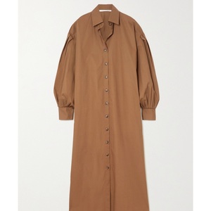 Robe <span class=keywords><strong>tunique</strong></span> à manches longues pour femmes en gros personnalisée, robe élégante à manches bouffantes, chemise décontractée, robe midi pour femmes - Product Image 5