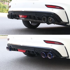 Car Rear <strong>Spoilers</strong> Diffuser Lip With Exhaust Pipes for MG 6 <strong>MG6</strong> 2020 2021 2022 Gloss Black Carbon Fiber Color - Product Image 4