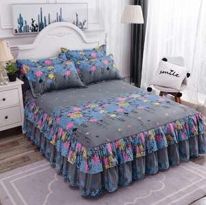 Grosir murah Set seprai King-Size kustom rok Bed 3 buah gaya cetak Modern langsung dari produsen China - Product Image 4