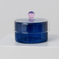 Bocal en verre borosilicate transparent personnalisé soufflé à la main avec couvercle au design de globe 3d bocaux à bonbons en verre fantaisie