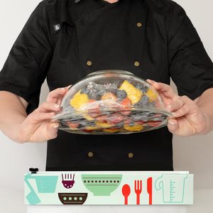 HuamaohengchunCook's Tools Refillable <b>Plastic</b> <b>Wrap</b> Dispenser - One 12" x 250' Roll of Professional Grade <b>Plastic</b> <b>Wrap</b> - BPA Free - Product Image 5