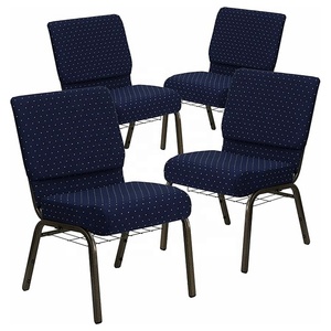 Chaises d'église empilables en métal rembourrées - Design moderne et modulable pour cuisine et salon - Product Image 2