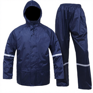 Traje Impermeable de 3 Piezas Personalizado de Alta Visibilidad, Chaqueta y Peto Reutilizables de Poliéster y PVC, Amarillo, para Senderismo y Camping - Product Image 2