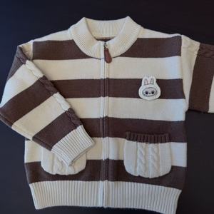 Vêtements pour enfants bébé manteau automne hiver enfants vêtements rayé fermeture éclair chemise nouveaux garçons pull décontracté <span class=keywords><strong>Cardigan</strong></span> hauts - Product Image 5