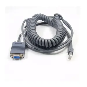 3m BarCode scanner rs232 rj45 coiled spiral cable for motolora Symbol LS2208 4208 DS9208