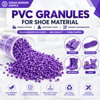 Granulés de PVC violets, composé PVC pour semelles de chaussures, pantoufles, bottes de pluie, chaussures en gelée, matière première flexible pour moulage par injection, usine