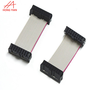Tùy chỉnh IDC nữ nối 2.54 1.27 0.635mm 1mm Pitch 16 lõi 20 pin 10 cách linh hoạt phẳng Ribbon Cáp màu xám 28AWG dây - Product Image 4