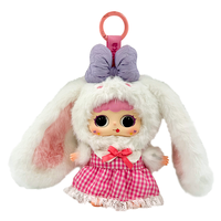 Peluches avec yeux tournants personnalisées Panda visage en vinyle porte-clés mini boîte aveugle en peluche jouet flexible bras jambe Animal en peluche pour pendentif de sac