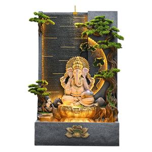 Fontaine murale d'eau avec sculpture Bouddha et cœurs, pour intérieur et extérieur, décoration de jardin, 110-230V, écologique - Product Image 4