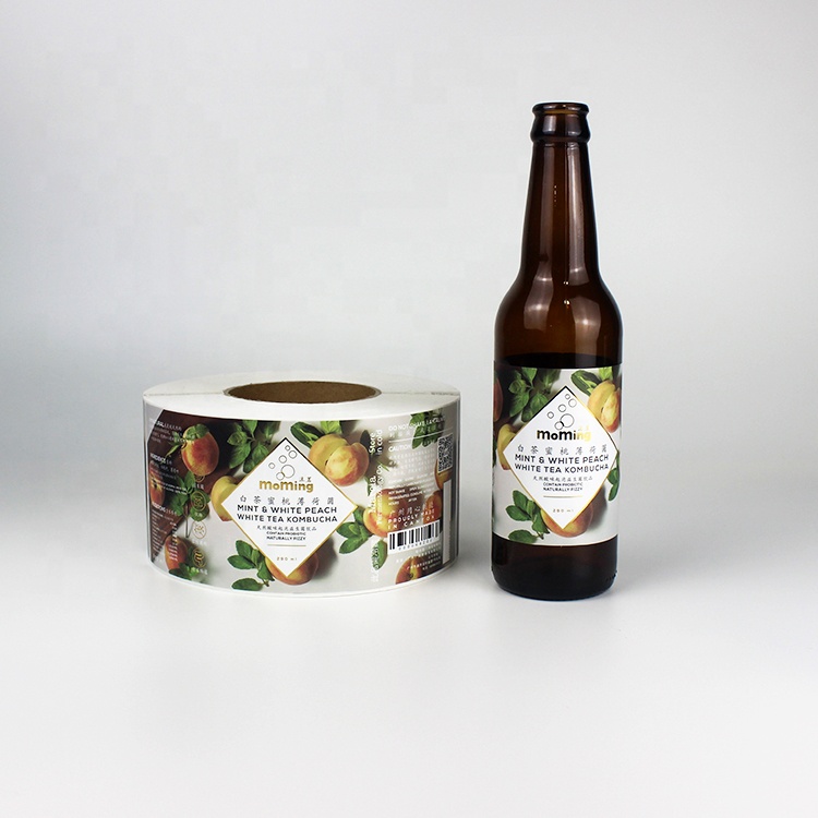 BOPP Custom Adhesive Labels 0.13mm Thickness for Beer Bottle