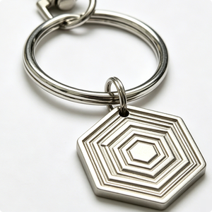 Stainless Steel Hexagon Carabiner Keychain Embossing Printing Luxury Hard-Wearing <b>Metal</b> <b>Key</b> <b>Chain</b> - Product Image 2