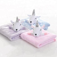 Weiche Baby Einhorn Form Sicherheits decke Tragbare Mikro faser Kuscheltier Tröster Baby Plüsch Decke