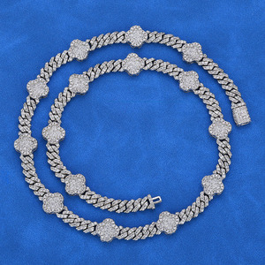 สร้อยคิวบันฮิปฮอปเกรดพรีเมียมประดับเพชรโมอิสซาไนต์ เงินแท้ 925 สร้อยคิวบันแบบไมอามี่สั่งทำพิเศษ ผ่านการทดสอบ VVS1 GRA - Product Image 4