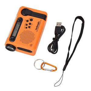 Custom Radio Solar Hand Crank AM FM SW Radio with LED Flashlight Power Bank Alarm for Outdoor - Product Image 1