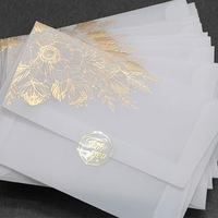 Haut de gamme personnalisé estampage à chaud papier vélin papier ciré affaires mariage Invitation enveloppe sac Premium emballage papier pour cadeau