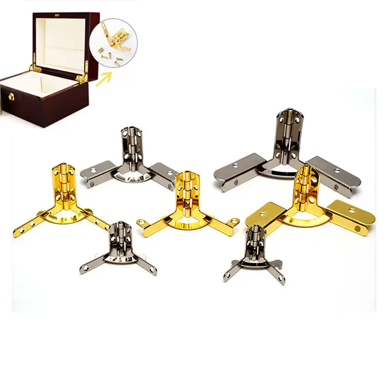 Wholesale brass chrome color metal 31*33mm hinge for wooden cosmetic box wine box 90 degree jewelry box hinges