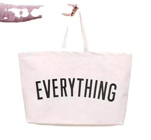 ECO Promotion Large Personalized Cotton Everything <b>Canvas</b> Tote Shopping Bag <b>Beach</b> <b>Canvas</b> Bag - Product Image 1