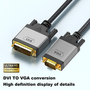 Mạ Vàng Nam đến Nam vỏ nhôm Nylon Braid 2M DVI 24 + 1 để VGA cáp kép liên kết DVI-D Màn hình phương tiện truyền thông cáp 1080p60hz - Product Image 2