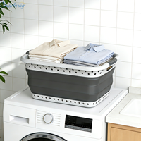 Panier à linge pliable en plastique TPR de 45 L pour le camping en plein air, la maison, les vêtements, les jouets, les nécessités quotidiennes