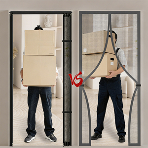 Porte moustiquaire magnétique coulissante <span class=keywords><strong>sans</strong></span> perçage, ouverture latérale, rétractable, adaptée aux animaux domestiques, en fibre de verre - Product Image 4