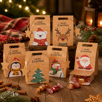 Wholesale Christmas Kraft Paper Gable Gift Boxes 24 Pcs 6 Designs Food Safe Candy Cookie Party Favor OEM MOQ 100