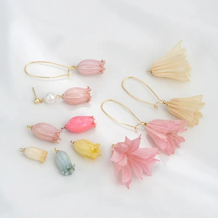 Natural Environmental Protection Lily Of The Valley Earrings Accessories Dried Flowers Semi-Finished Handmade Resin Diy Jewelry