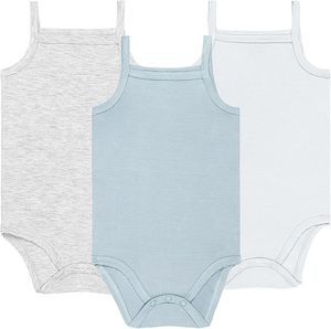 Bodysuit Tanpa Lengan Serat Bambu Musim Panas untuk Bayi Laki-laki & Perempuan, Romper Segitiga Model Sling Tank Top - Product Image 2