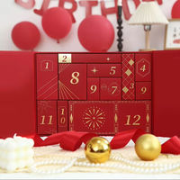 Calendario de Adviento de Lujo de 12 Días de Año Nuevo Personalizado de Yilida, Caja de Regalo Portátil de Papel Rígido con Forro de Esponja, Impresión de Embalaje