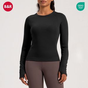 Top de Yoga de Lana de Tela Premium Única al por Mayor - Camiseta Base Athena Lulu, Ropa Deportiva, Sudadera Ajustada de Manga Larga para Gimnasio - Product Image 1