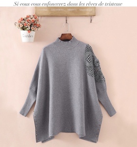 Commercio all'ingrosso di spalla stringa di <span class=keywords><strong>pizzo</strong></span> floreale maglione personalizzato scava fuori pullover del capo dello scialle delle donne - Product Image 4