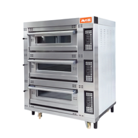 Horno Industrial de Panadería de Acero Inoxidable, Comercial, Grande, de Tres Niveles, 6 Bandejas, Digital, Automático, Nuevo, para Hornear Pan y Pasteles