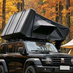 Aluminium Car Rooftop Tent Hard Shell 4-Season Roof Tent Polyester Roof <b>Top</b> Tent For Car Suv Camping 2-4 People Automatic - Product Image 1