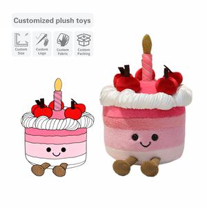 Orsacchiotto di Peluche Personalizzato Super Morbido con Stampa Dorata, Cartone Animato, Dolce <span class=keywords><strong>Torta</strong></span>, Antistress, Compagno di Peluche, Imbottitura in Cotone PP - Product Image 1